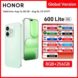 새로운 글로벌 버전 HONOR 600 Lite 5G 스마트폰 8GB+256GB 6.6'' AMOLED 스크린 108MP 메인 카메라 6520mAh 45W 슈퍼차지 NFC