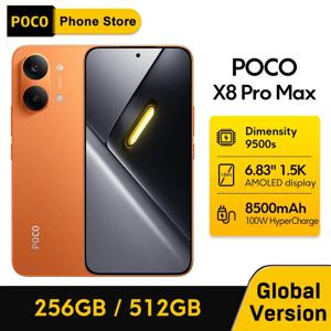 【월드 프리미어】POCO X8 Pro Max 스마트폰 글로벌 버전 8500mAh 100W HypeCharge 6.83인치 1.5K 디스플레이 디멘시티 9500s NFC