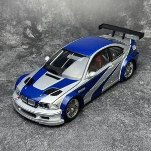 1:24 M3 E46 GTR 쿠페 합금 스포츠카 모델 다이캐스트 금속 트랙 레이싱 자동차 모형 사운드 라이트 시뮬레이션 어린이 장난감 선물
