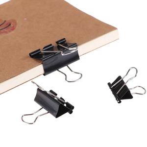 10 개/몫 블랙 메탈 바인더 클립 19mm/ 25mm/ 32mm 노트 편지 용지 클립 사무용품 바인딩 보안 장치