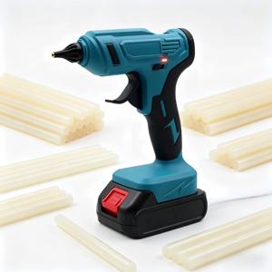 100W 280 ° 무선 핫멜트 글루건, DIY 수리용 10개 11mm 글루 스틱 포함, 18V 배터리 공구