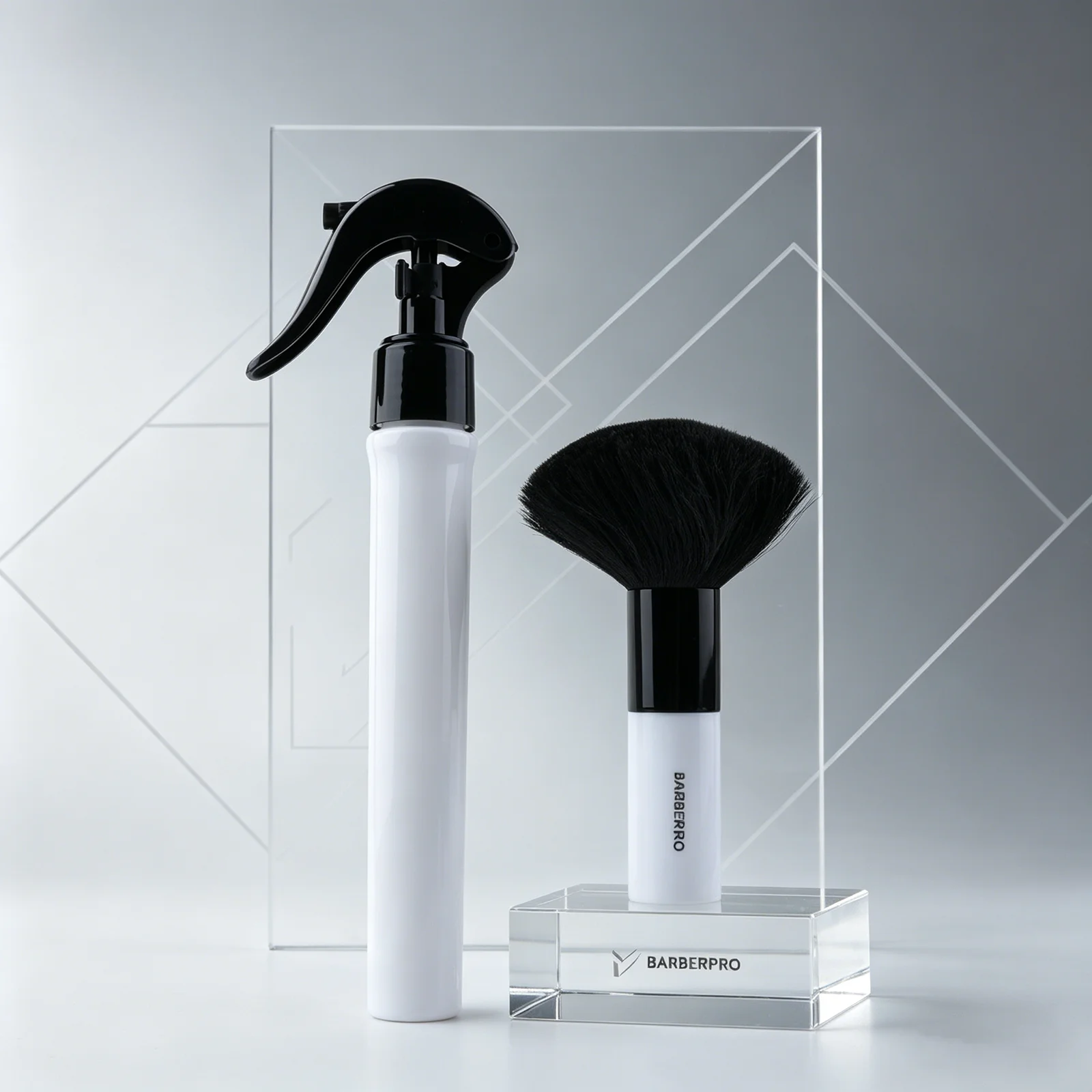 2PCS 세트 전문 미용 도구 30ml 바버 미세 미스트 스프레이 병 넥 더스터 청소 브러쉬 살롱 헤어컷 용품