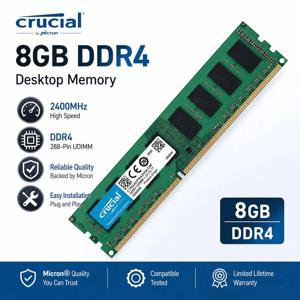 크루셜 메모리 데스크탑 RAM DDR4 16GB 4GB 8GB 3200MHz 2133 2400 2666MHz DIMM 288핀 PC4-21300 25600 19200 17000 Non-ECC PC RAM