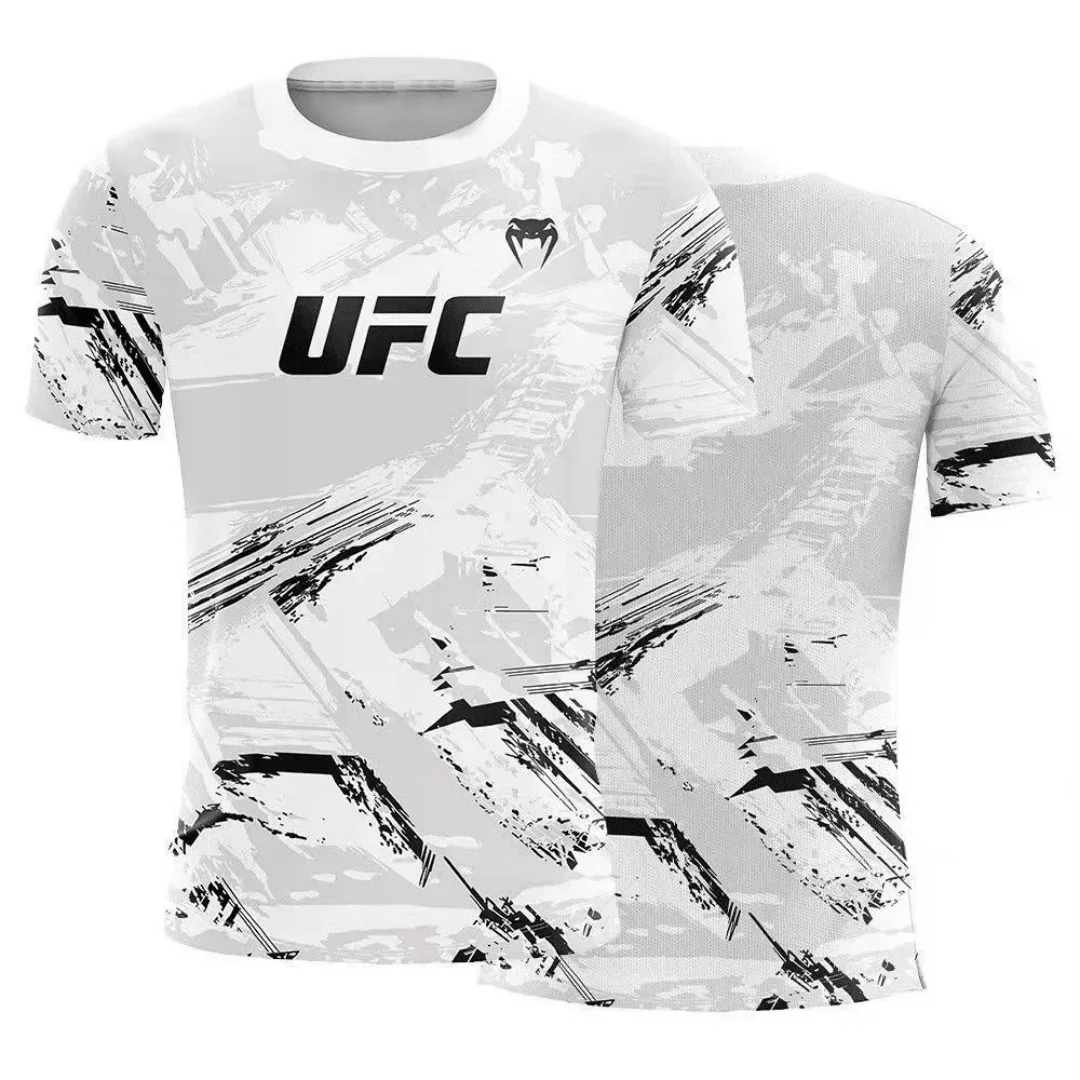 남성 티셔츠 패션 빠른 건조 캐주얼 통기성 O넥 반팔 탑 여름 인기 상품 UFC 복싱 격투 대회