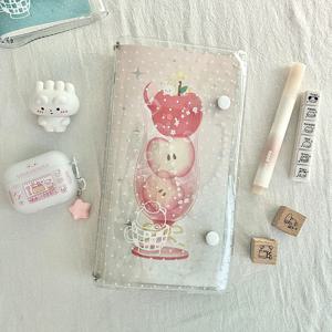 귀여운 도티 티컵 베어 TN 바인더 노트북 (TN 여권/TN 표준용) 아트 DIY 공예 앨범 저널 플래너 WAKAWAKA