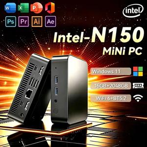 새로운 미니 PC 윈도우 11 인텔 N150 16GB 32GB 램 1TB 2TB SSD WiFi6 휴대용 게임용 컴퓨터 사무용 PC 데스크탑