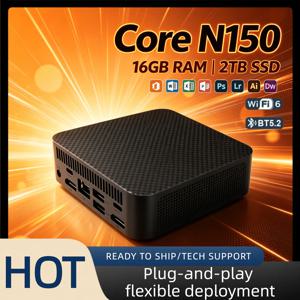 인텔 코어 N150 컴팩트 휴대용 호스트 16GB DDR4 M.2 NVMe SSD 트리플 4K 비디오 WiFi6 저소음 쿨링 시스템 오피스 PC 2026