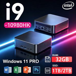 2026 미니 PC 인텔 코어 i9 10980HK N150 윈도우 11 프로 게이밍 컴퓨터 PC 32GB 램 1TB M.2 SSD WiFi6 BT5.2 4K HD 오피스 데스크탑