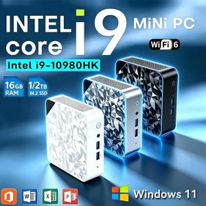 2026 미니 PC 코어 i9 10980HK 윈도우 11 컴퓨터 16GB RAM 1TB M.2 SSD 휴대용 게이밍 컴퓨터 60Hz 4K HD 미니 데스크탑 PC 게이머