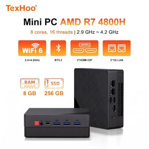 텍스후 미니 PC AMD 라이젠7 4800H 5800H 8G DDR4 2666MHz 256G NVMe SSD 데스크탑 미니 컴퓨터 WIFI6 BT5.2 HDMI LAN 듀얼 4K 디스플레이