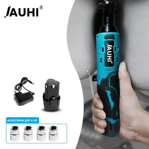 JAUHI 무선 충전식 전기 렌치, 직각 래칫 렌치, 임팩트 드라이버 전동 공구, 12V, 3/8 인치