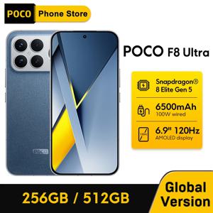 POCO F8 울트라 글로벌 버전 스마트폰 스냅드래곤 ®   8 엘리트 5세대 6500mAh 배터리 100W 하이프차지 6.9인치 120Hz 디스플레이 50MP NFC 5G