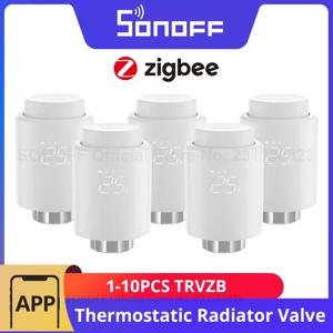 1-6PCS SONOFF TRVZB Zigbee 온도 조절 라디에이터 밸브 스마트 홈 eWeLink 앱 원격 제어는 SONOFF ZB Bridge-P와 함께 작동합니다.