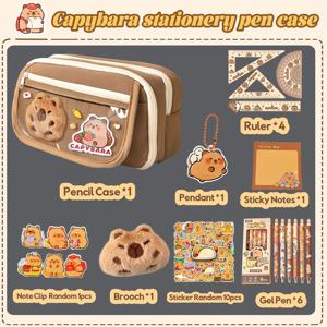 신제품 카피바라 대용량 필통 플립 커버 문구 세트 필통 간단한 수납 가방 학생 학교 사무용품
