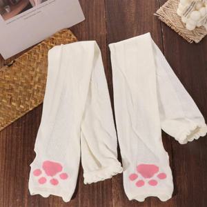 귀여운 고양이 발 모양 팜프리 슬리브, 자외선 차단, 얇은 고양이 발톱 팔 커버, 통기성 좋은 면 소재, 고양이 오버슬리브, 로리타 스타일