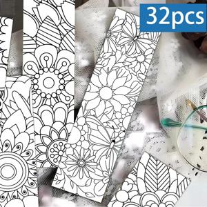 32개, 색칠 꽃 책갈피, 개학 시즌, 크리스마스, 할로윈, 교사, 독자, 생일 등에 적합합니다.