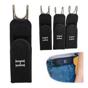4Pcs 버클 없는 탄성 도구 벨트, 핸즈프리 금속 후크 조절 가능한 허리 벨트 청바지 남성 여성 다용도 작업자 목수 야외용