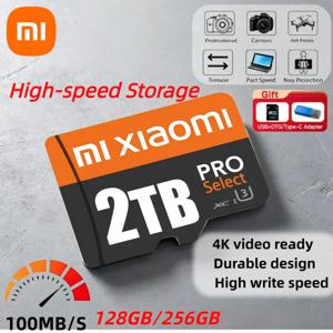 샤오미 2TB 고속 V30 A2 4K SD 카드 512GB 256GB 메모리 카드 1TB 마이크로 TF SD 어댑터 스마트폰/태블릿/PC 다용도 사용 가능