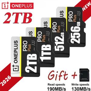 원플러스 2TB 고속 V30 A2 4K SD 카드 512GB 256GB 메모리 카드 1TB 마이크로 TF SD 어댑터 스마트폰/태블릿/PC 겸용