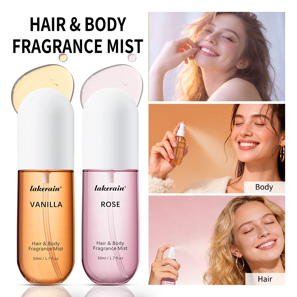 50ml 바닐라 로즈 향수 스프레이 헤어 & 바디 향수 미스트 신선하고 오래 지속되는 향수 퍼퓸 여행용 사이즈 프레쉬너 스프레이