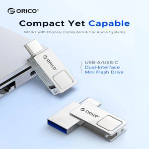 ORICO USB3.2 미니 2 in 1 듀얼 플래시 드라이브 USB C 펜 드라이브 OTG 듀얼 메모리 스틱 맥북 안드로이드 자동차용 256GB 128GB 32GB 64GB