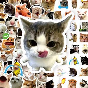10/50/100pcs 재미 있은 고양이 Meme 만화 스티커 방수 DIY 노트북 물병 전화 귀여운 동물 데칼 장난감 선물