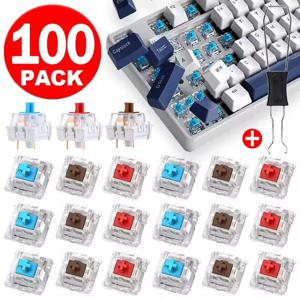 10/30Pcs 3Pin 교체 기계식 키보드 스위치 블루 레드 브라운 컬러 DIY 키보드 LED 게임 키보드 용 클리커 키
