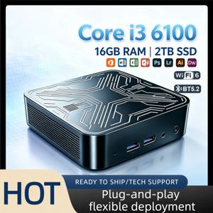 인텔 코어 N150 컴팩트 휴대용 PC 16GB DDR4 M.2 NVMe SSD 트리플 4K 디스플레이 포트 WiFi6 저소음 쿨링 사무실/가정용 세트