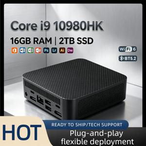 코어 i9 10980HK 휴대용 미니 데스크탑 16GB DDR4 M.2 NVMe SSD 트리플 4K 디스플레이 WiFi6 저소음 쿨링 홈 오피스 PC 호스트