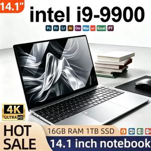 울트라 슬림 14.1인치 노트북 32GB 램 512GB/1TB SSD 인텔 코어 i9 9900 8코어 16스레드 5GHz 게이밍 노트북 1920x1080 사무용 PC