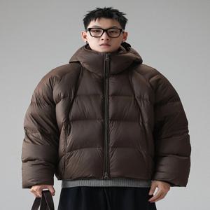 남성용 하이 칼라 후드 다운 재킷 90 화이트 덕다운 방풍 겨울 신상 하이 필파워 아우터 캐주얼 스타일