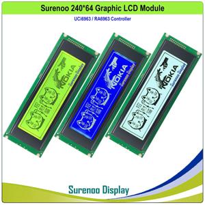24064 240*64 그래픽 매트릭스 LCD 모듈 디스플레이 화면 UCi6963 RA6963 SAP1024B T6963C 컨트롤러 노란색 녹색 파란색 LED 백라이트