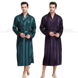 남성용 실크 새틴 잠옷, 잠옷 가운, 목욕 가운, 나이트 가운, S ~ 3XL _ _, 크리스마스 선물용