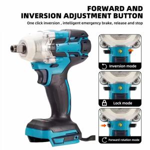 18V 블루 브러시리스/브러시드 전동 임팩트 렌치 충전식 1/2 소켓 렌치 무선 마키타 배터리용