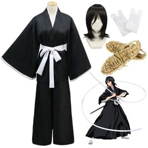 Anime Bleach Kostuum Kuchiki Rukia 코스프레 Rukia Kuchiki Pruiken En 기모노 유니폼 세트 Die Pa Kleding