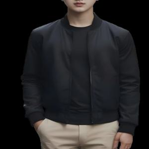 2025 봄과 가을 새로운 야구 칼라 짧은 느슨한 솔리드 컬러 자켓 남성 비즈니스 캐주얼 얇은 코트 트렌드