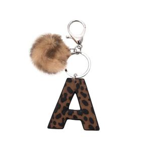 세련된 치타 프린트 키체인, A-Z 영문 문자 태그 키체인, 보블 여성 트렌디 키체인