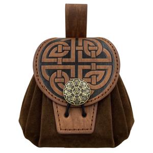 중세 양각 인조 가죽 벨트 가방, 레트로 르네상스 휴대용 허리 주머니 LARP Ren Faire 용 동전 지갑 주사위 가방