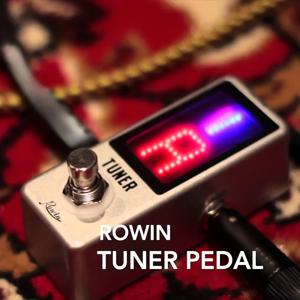 Rowin LT-910 기타 튜너 페달 |   초정밀 스트로브 모드, LED 디스플레이, 트루 바이패스, 기타/베이스용 컴팩트 메탈 디자인(9V)