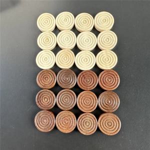 둥근 나무 체커 2.5cm/0.98인치 국제 체커 조각 24개 보드 게임 백개먼 액세서리용