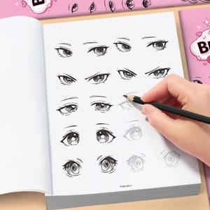 소녀들을 위한 만화 그림책 32페이지 만화 아트 스케치북 초보자를 위한 단계별 그림 그리기 워크북
