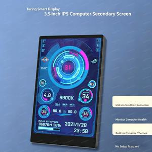 3.5인치 Type-C IPS 보조 화면 320*480 USB 디스플레이, PC CPU RAM GPU HDD 데이터 모니터링용 (TURZX 소프트웨어 포함)