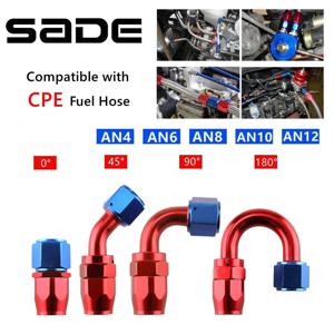 범용 AN4/AN6/AN8/AN10/AN12 직선형 0 ° /45 ° /90 ° /180 °   학위 오일 연료 회전 호스 엔드 피팅 CPE 오일 호스 엔드 어댑터 키트