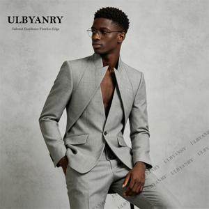 ULBYANRY 독특한 디자인 남성용 2피스 정장 세트 맞춤 제작 정장 의상, 재킷 바지 플러스 사이즈 턱시도