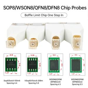 SOP8/WSON8/QDFN8 칩 다운로드 버닝 읽기 쓰기 프로브 스프링 니들 플래시 칩 버너 케이블 포함 간격 4.4/5.8/6.5/8.5