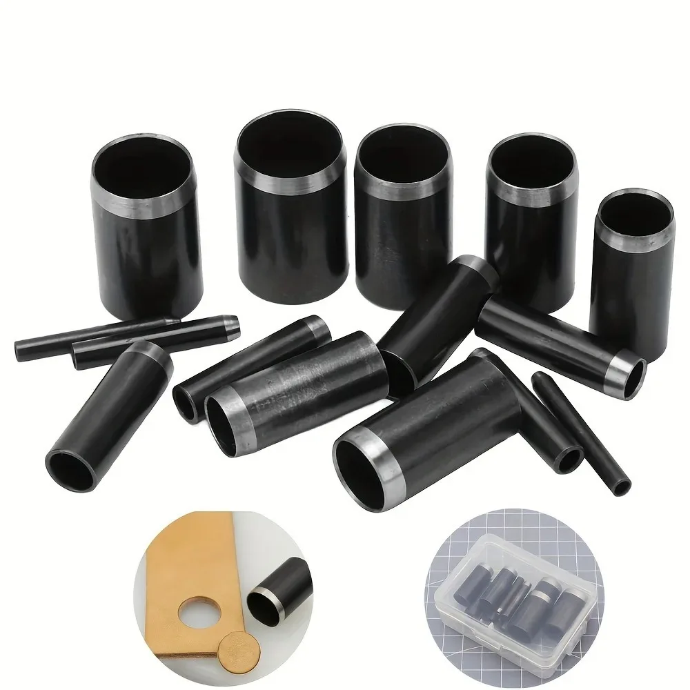 15가지 사이즈 원형 홀펀치(1-15mm), 보관 케이스가 포함된 속이 빈 펀치 커터 도구 세트, 가죽 홀펀치, 가죽 공예 다이 커터
