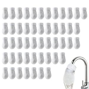 50Pcs 범용 수도꼭지 필터 면 안티 스플래시 두꺼운 수도꼭지 필터 (T-스트랩 포함) 주방 싱크대 용 수돗물 필터 백