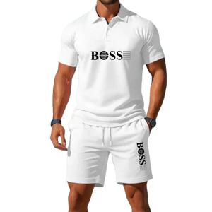 여름 남성 신상 패션 폴로셔츠 2026 스포츠 세트 캐주얼 농구 반팔 라운드넥 티셔츠+반바지 투피스 세트