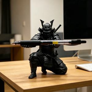 3D 프린팅 무릎꿇은 사무라이 펜 홀더 일본 전사 연필꽂이 부시도 피규어 데스크탑 문구 스탠드 사무실 책상 장식
