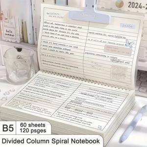 B5 나선형 다기능 노트북 그리드/가로줄이 두꺼운 종이 롤 노트패드를 분리하여 분리하여 사용할 수 있으며, 플래너 및 학생에게 적합합니다.